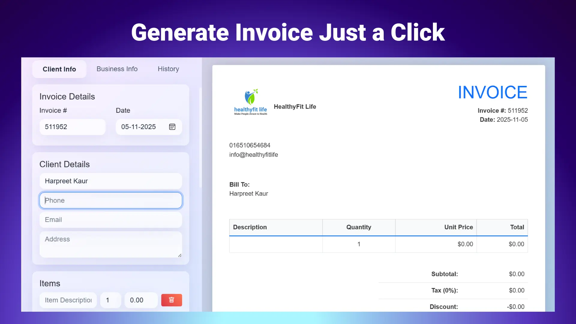 An illustration of the EasyMyInvoice tool interface