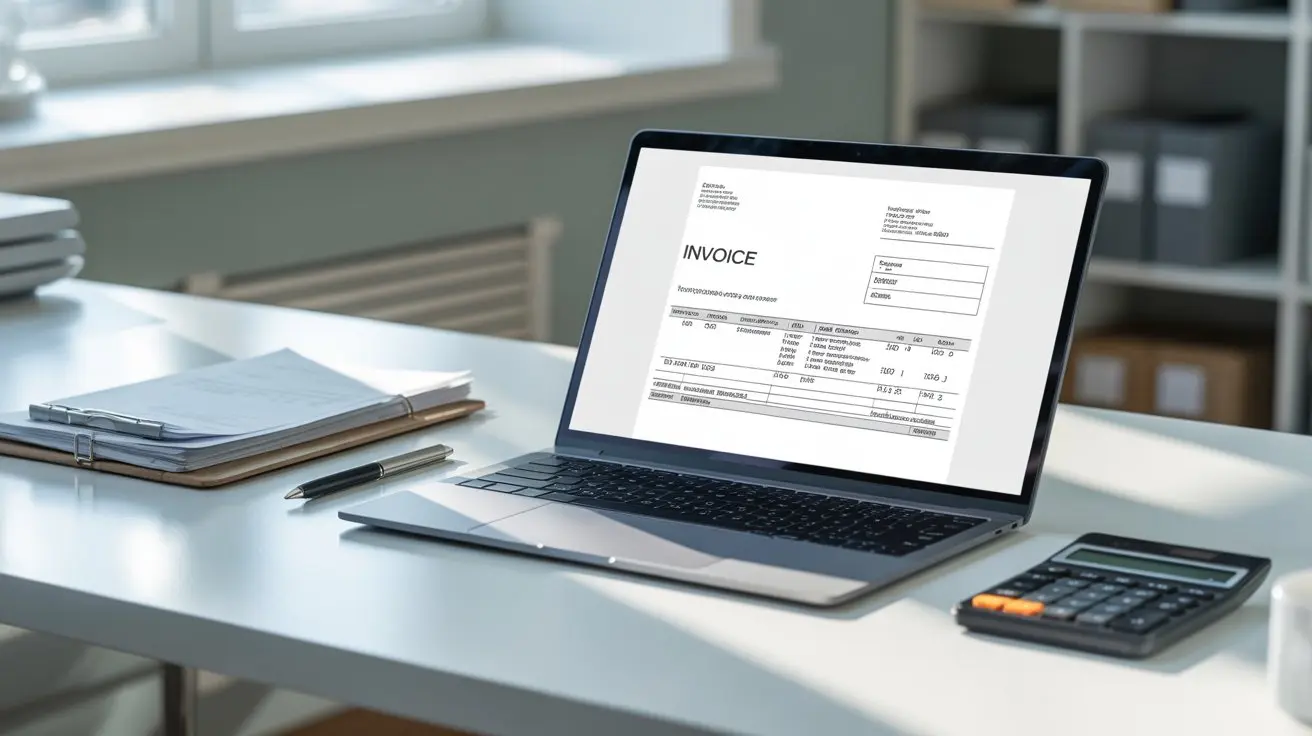 A professionally written invoice